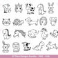 Kawaii Tiere Plotterdatei Bundle – süße Tier Motive SVG | Hund Katze Kuh Einhorn | Kinder Line Art | Wald & Safari Tiere | Cricut Laserdatei