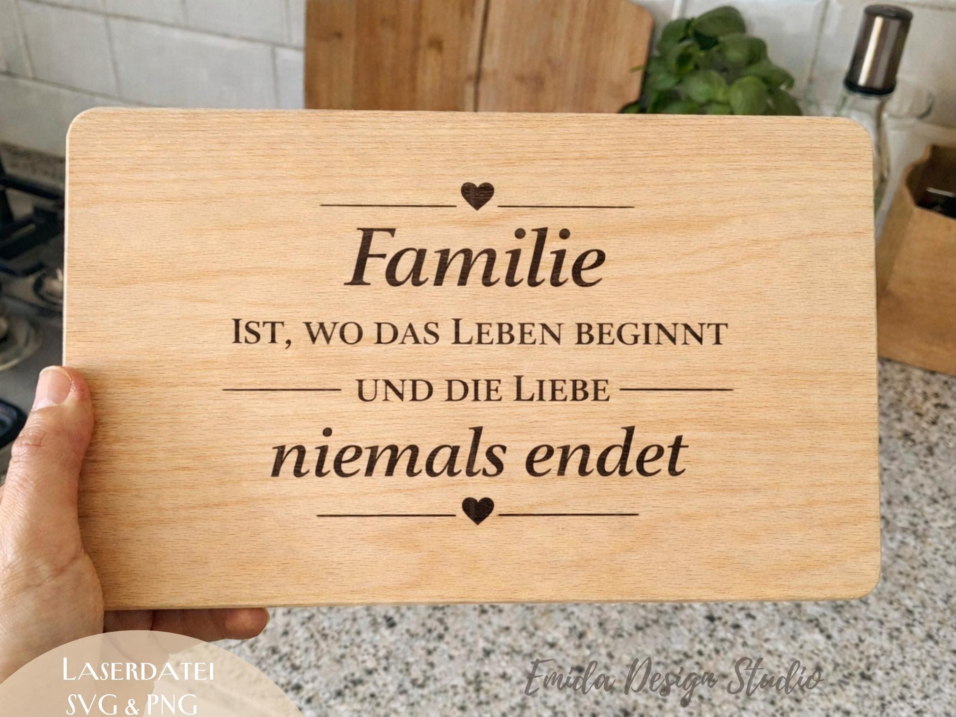 Laserdatei Küchen Sprüche Bundle – Schneidebrett Gravur SVG | Holzbrett Küche | Essen & Familie Zitate | Koch Geschenkidee | Plotterdatei