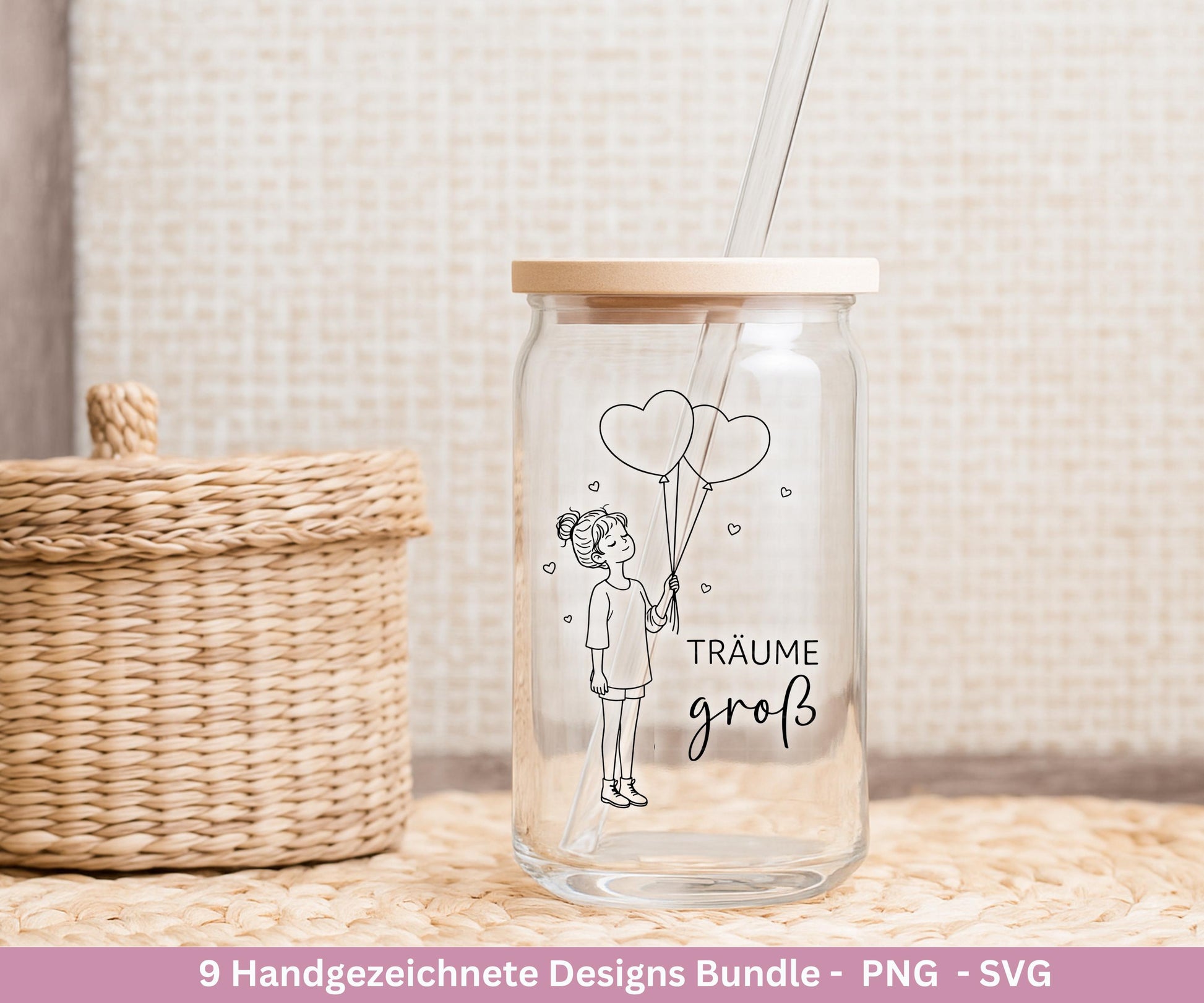 Handgezeichnete Mädchen Plotterdatei Bundle – Positive Sprüche SVG| Line Art | Geschenk Freundin | Cricut Silhouette | Laserdatei Pusteblume