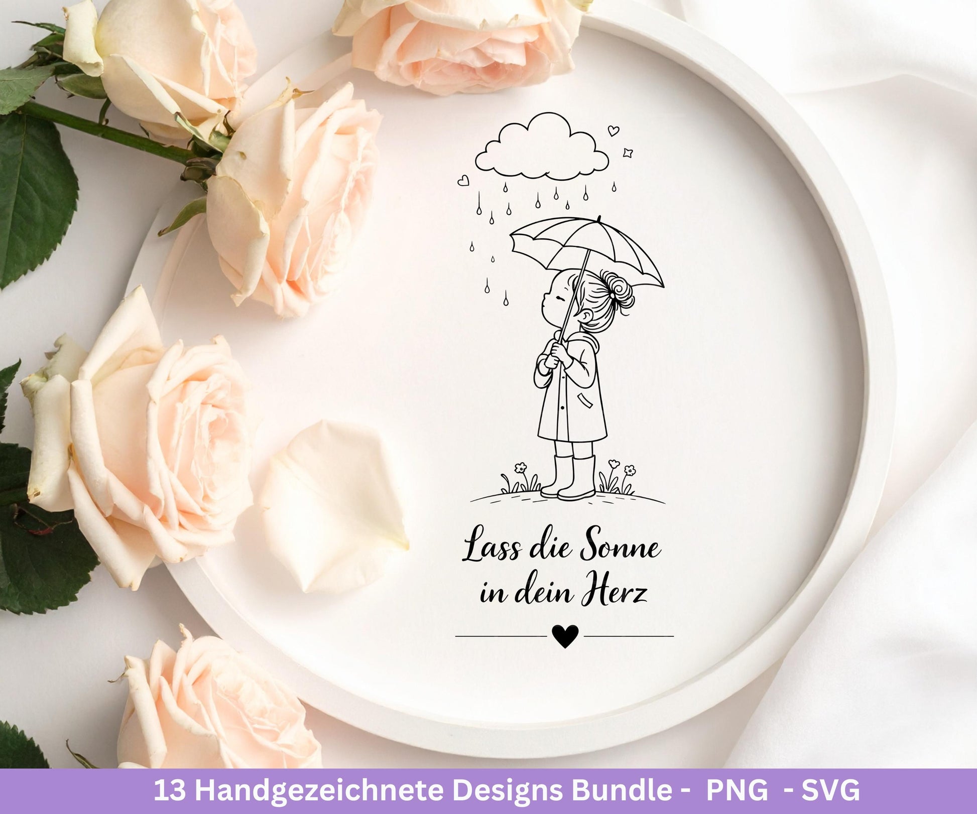Handgezeichnete Mädchen Plotterdatei Bundle – Positive Sprüche SVG PNG | Cricut Silhouette | Laserdatei | Geschenk Freundin | Motivation
