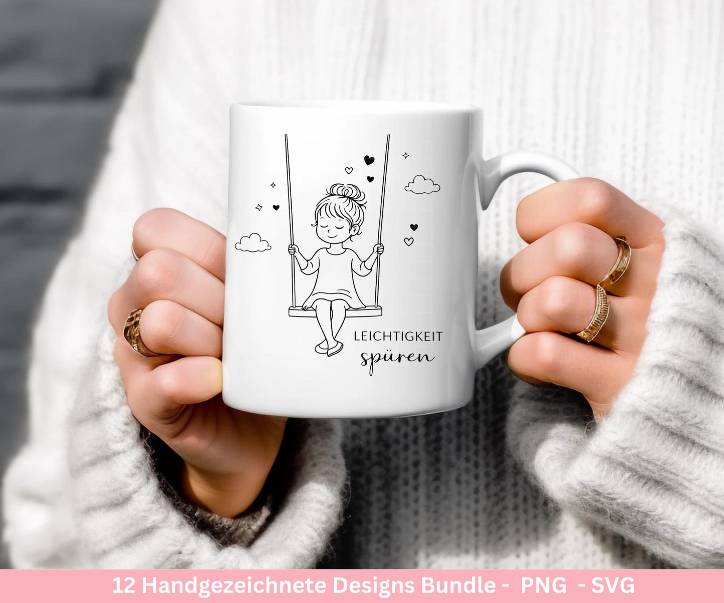 Handgezeichnete Frauen SVG | Sketch Bundle mit Sprüchen | Plotterdatei Laserdatei | Geschenkidee Freundin | Cricut Silhouette Design Datei