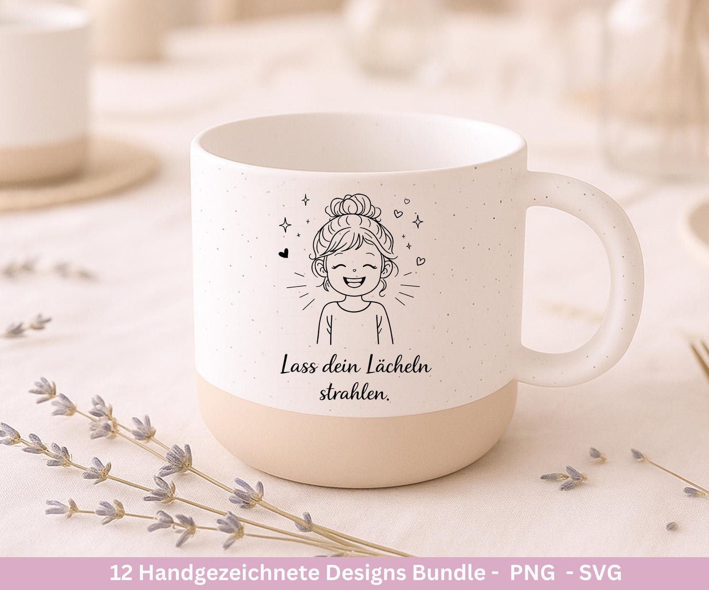 Positive Sprüche Mädchen SVG Bundle – Handgezeichnete Line Art Frauen | Plotterdatei Cricut | Laserdatei | Geschenk Freundin | Motivation