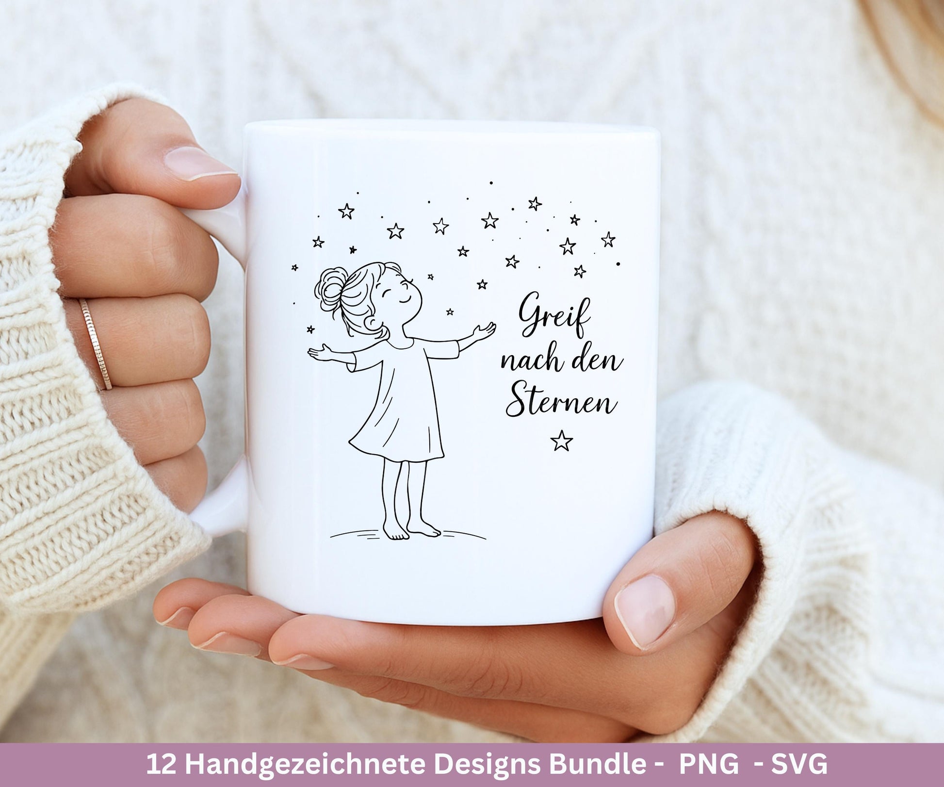 Handgezeichnete Frauen SVG | Sketch Bundle mit Sprüchen | Plotterdatei Laserdatei | Geschenkidee Freundin | Cricut Silhouette Design Datei