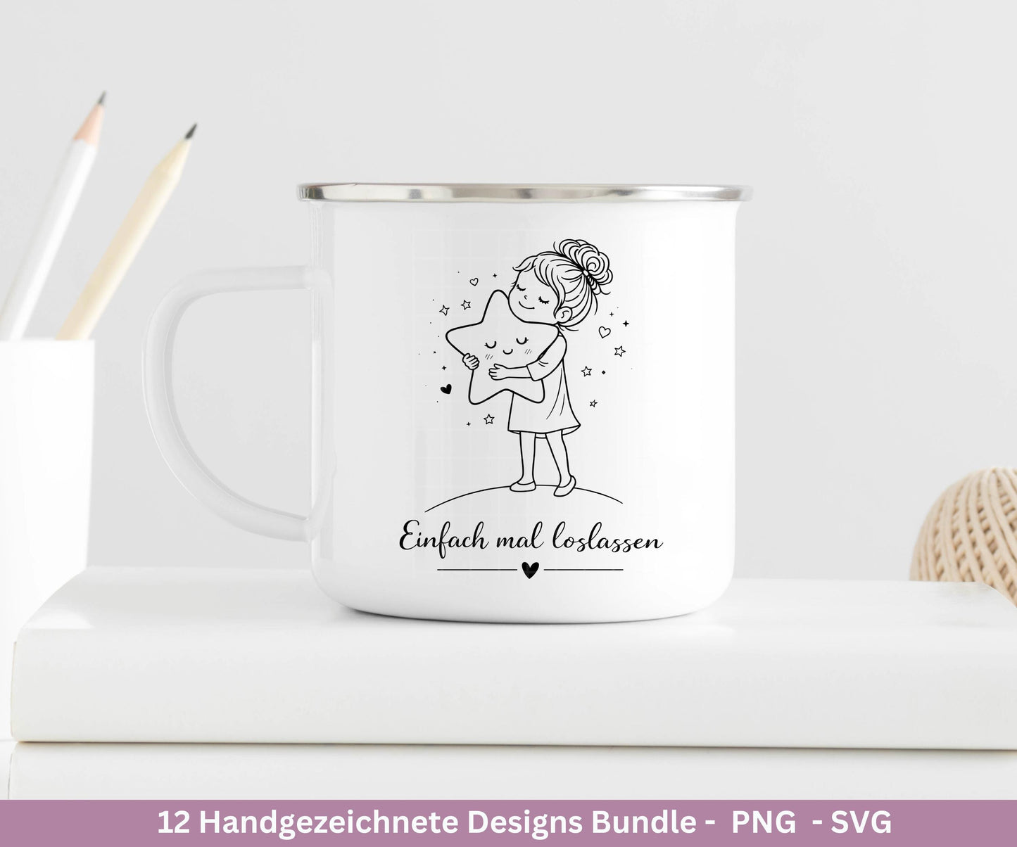 Handgezeichnete Frauen SVG | Sketch Bundle mit Sprüchen | Plotterdatei Laserdatei | Geschenkidee Freundin | Cricut Silhouette Design Datei