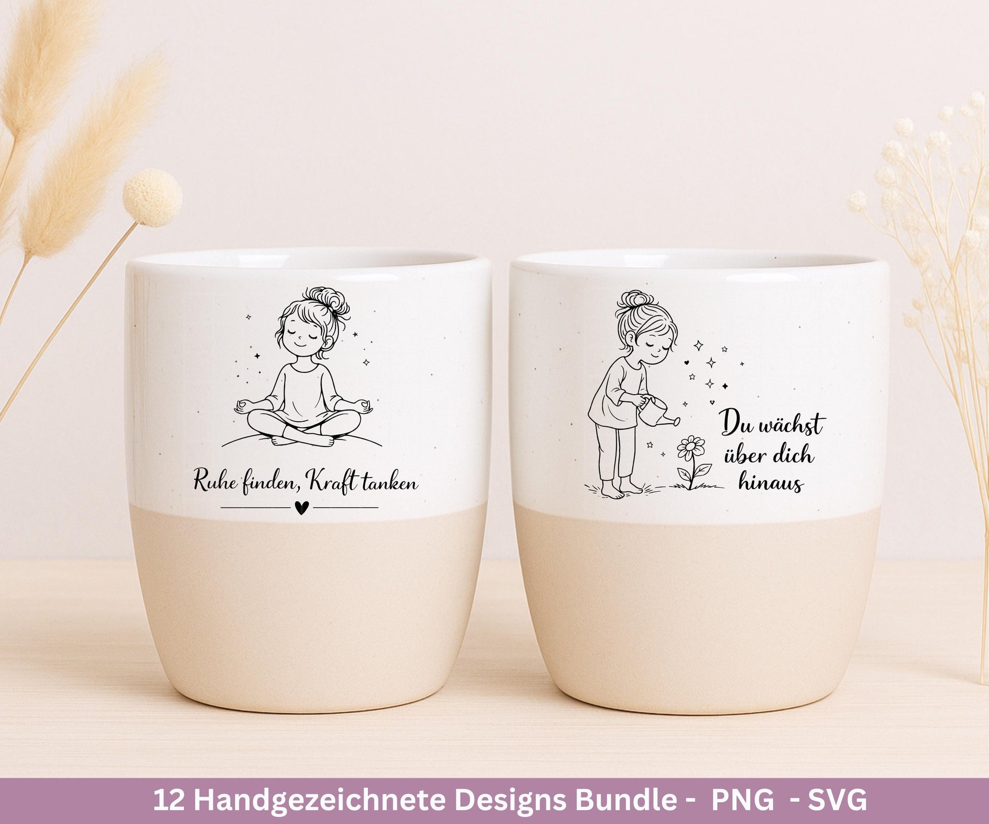 Handgezeichnete Frauen SVG | Sketch Bundle mit Sprüchen | Plotterdatei Laserdatei | Geschenkidee Freundin | Cricut Silhouette Design Datei