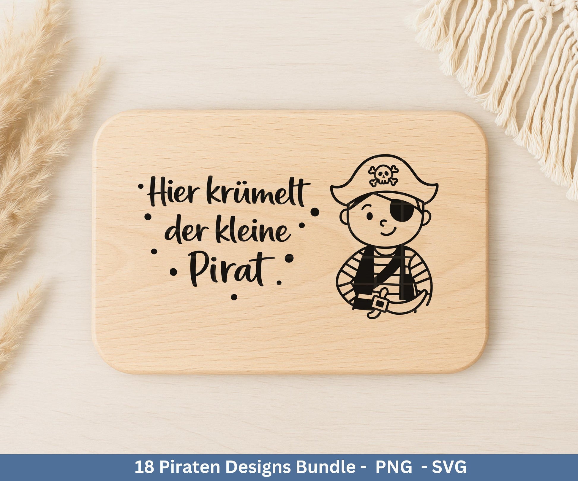 Piraten Plotterdatei Bundle – Kinder Pirat Sprüche & Motive SVG PNG | Ahoi Kindergeburtstag | T-Shirt Einladung Geschenk | Cricut Laserdatei