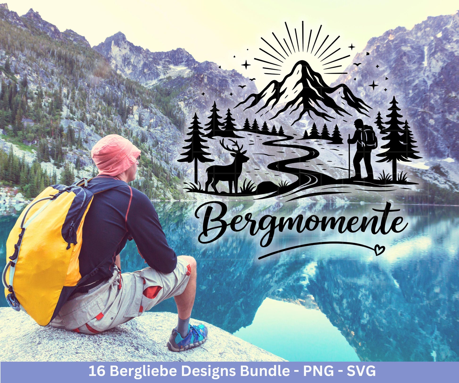 Bergliebe Plotterdatei Bundle – Wandern & Berge SVG | Wanderlust Sprüche | Camping und Natur Motive | Cricut Silhouette | Laserdatei Urlaub