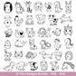 Kawaii Tiere Plotterdatei Bundle – süße Tier Motive SVG | Hund Katze Kuh Einhorn | Kinder Line Art | Wald & Safari Tiere | Cricut Laserdatei
