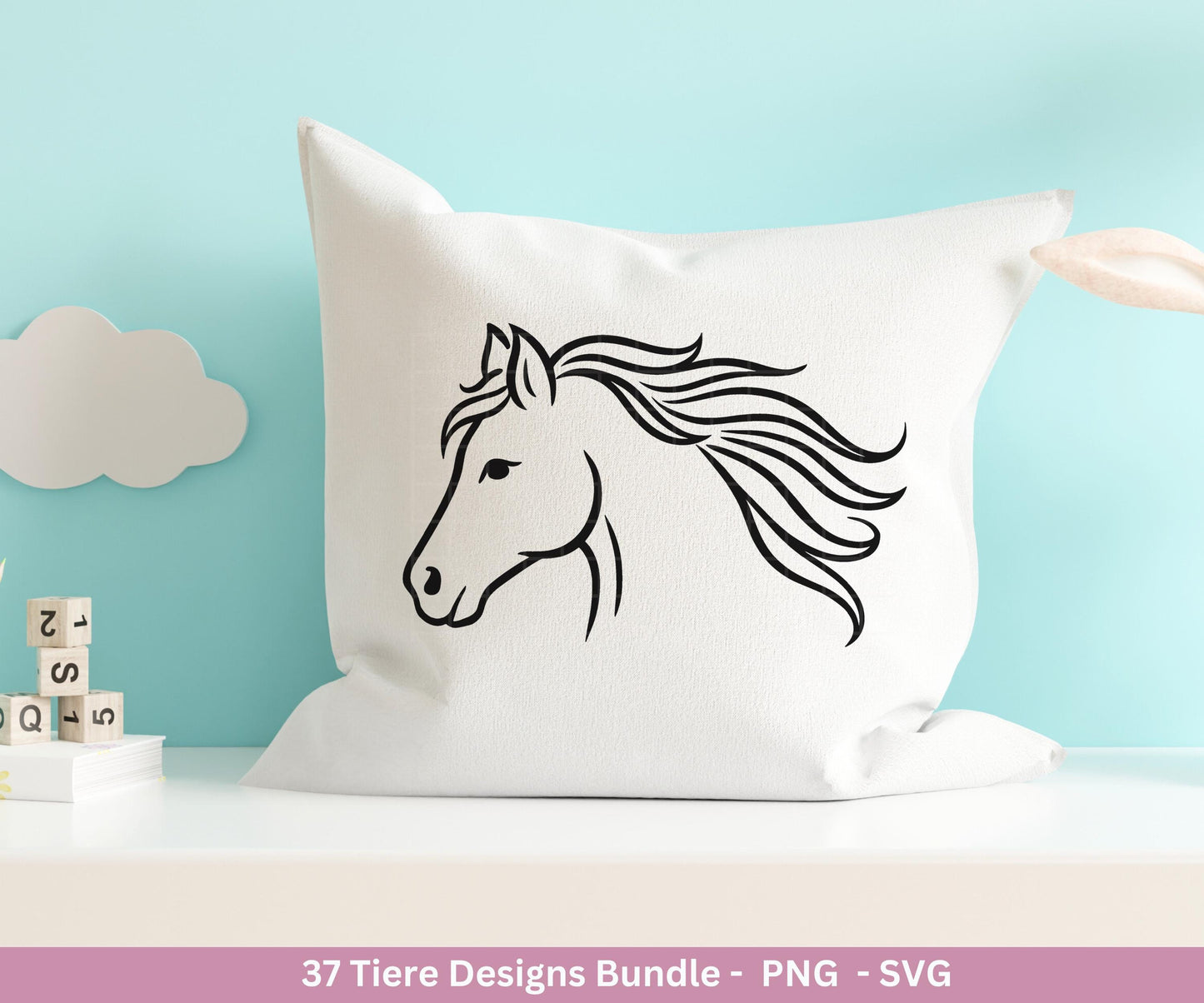 Kawaii Tiere Plotterdatei Bundle – süße Tier Motive SVG | Hund Katze Kuh Einhorn | Kinder Line Art | Wald & Safari Tiere | Cricut Laserdatei