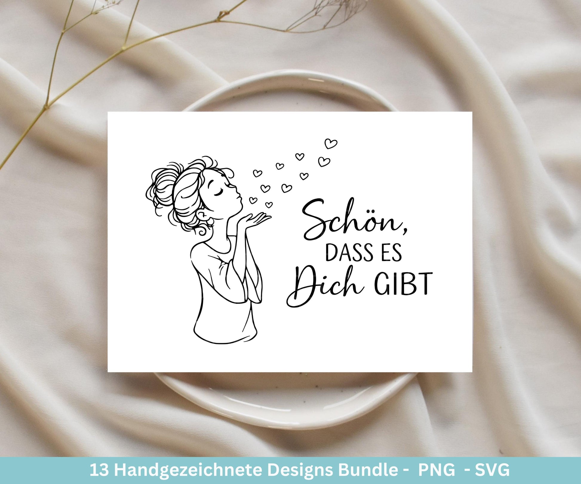 Positive Sprüche Mädchen SVG Bundle – Handgezeichnete Line Art Frauen | Plotterdatei Cricut | Laserdatei | Geschenk Freundin | Motivation
