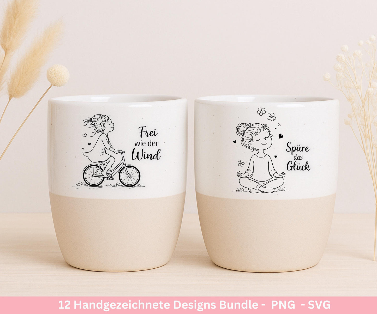 Handgezeichnete Frauen SVG | Sketch Bundle mit Sprüchen | Plotterdatei Laserdatei | Geschenkidee Freundin | Cricut Silhouette Design Datei