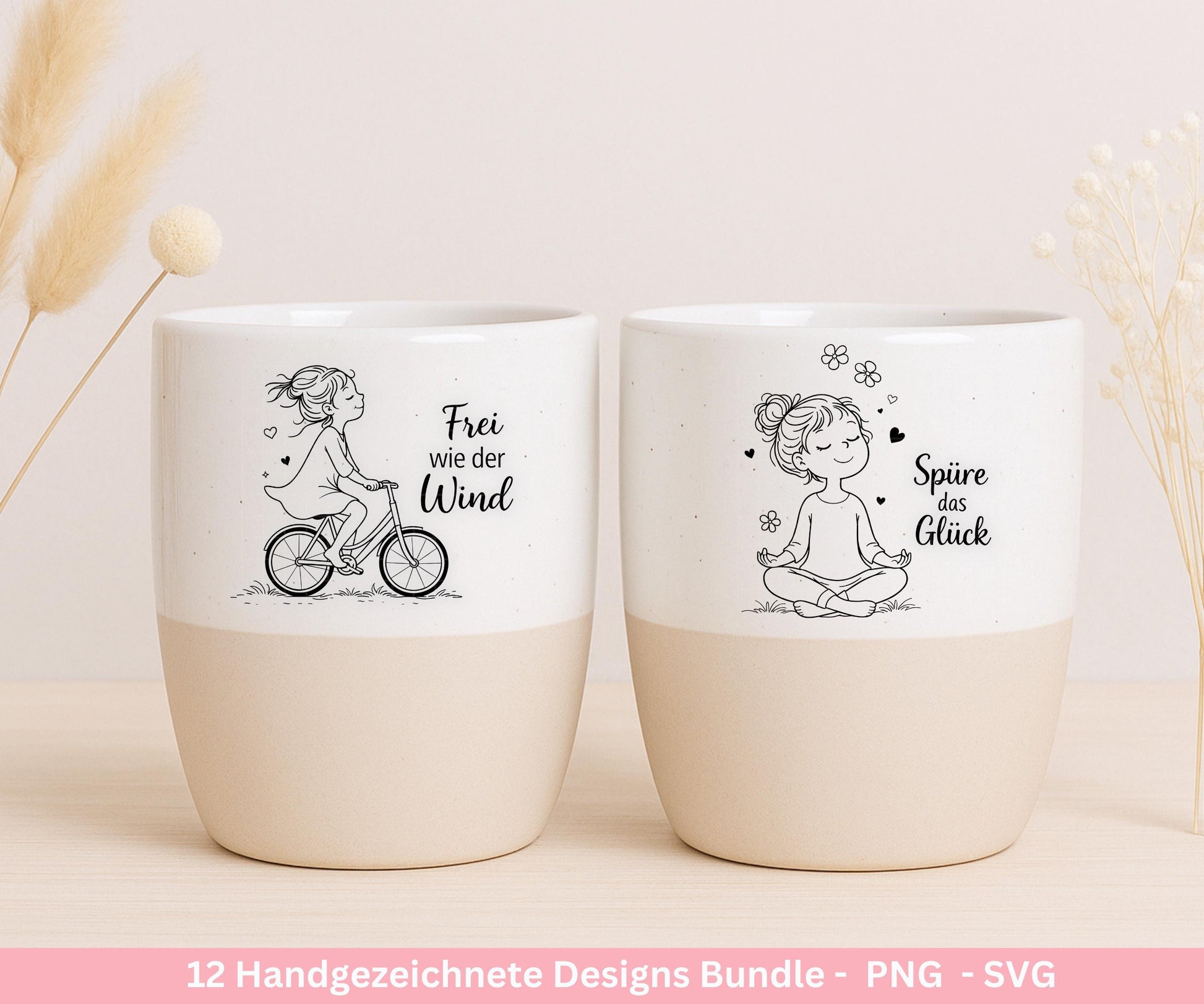 Handgezeichnete Frauen SVG | Sketch Bundle mit Sprüchen | Plotterdatei Laserdatei | Geschenkidee Freundin | Cricut Silhouette Design Datei