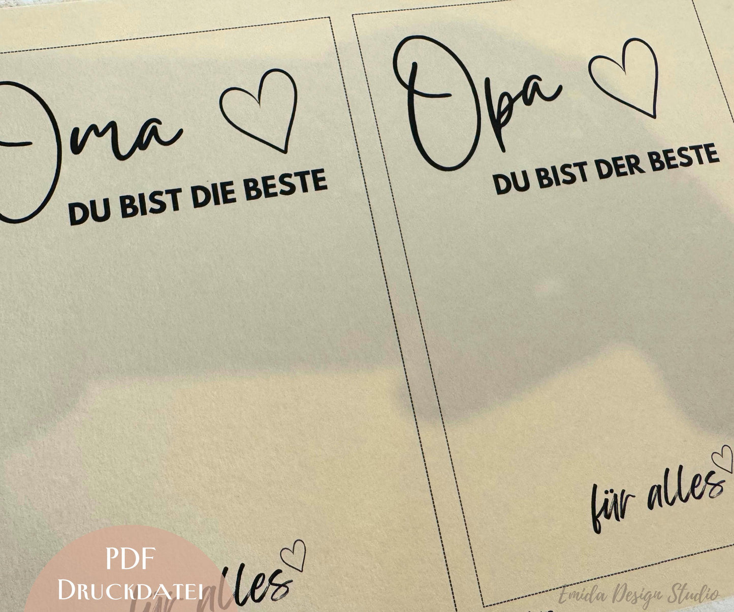 Druckvorlage Muttertag & Vatertag – Geschenkkarte mit Schokolade für Oma Opa | Geschenkidee Großeltern | PDF zum Ausdrucken | Karte Oma Opa