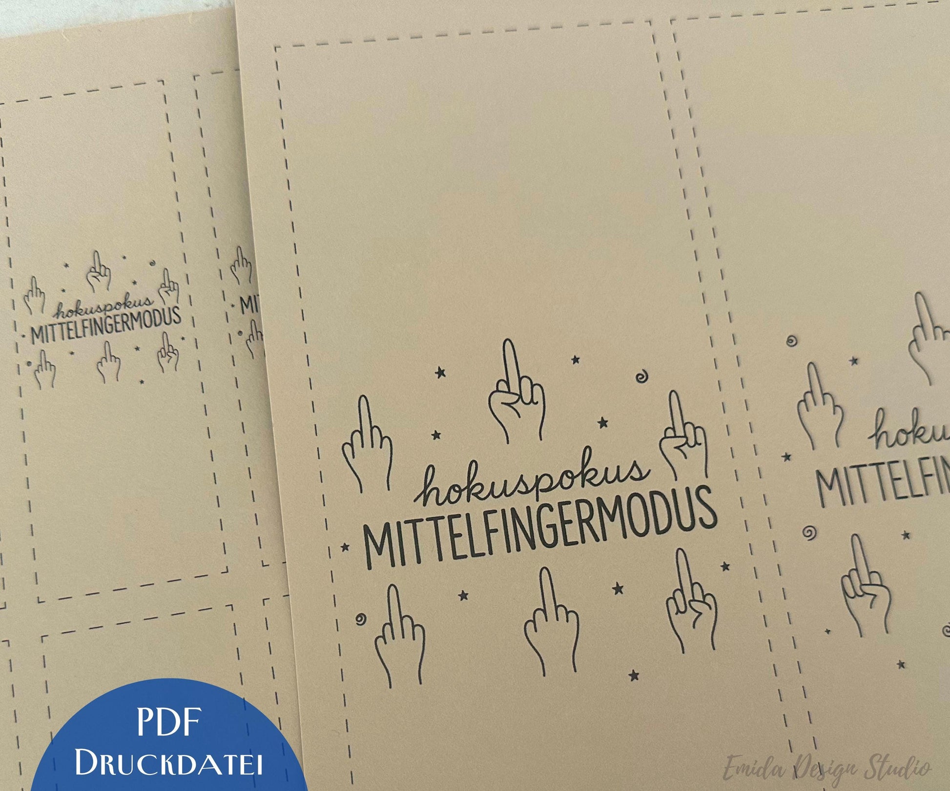Schokoladen Banderole Druckvorlage – Lustiges Geschenk „Hokuspokus Mittelfinger Modus“ | PDF Printable Freundin | Verpackung Schokolade