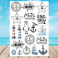 Maritime Kerzen PDF Vorlage - Kerzen Tattoo Vorlage Stumpenkerze - Kerzen selbst gestalten - Kerzensticker Ahoi - Heimathafen Moin Kerzen - EmidaDesign