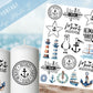 Maritime Kerzen PDF Vorlage - Kerzen Tattoo Vorlage Stumpenkerze - Kerzen selbst gestalten - Kerzensticker Ahoi - Heimathafen Moin Kerzen - EmidaDesign