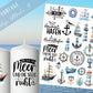 Maritime Kerzen PDF Vorlage - Kerzen Tattoo Vorlage Stumpenkerze - Kerzen selbst gestalten - Kerzensticker Ahoi - Heimathafen Moin Kerzen - EmidaDesign