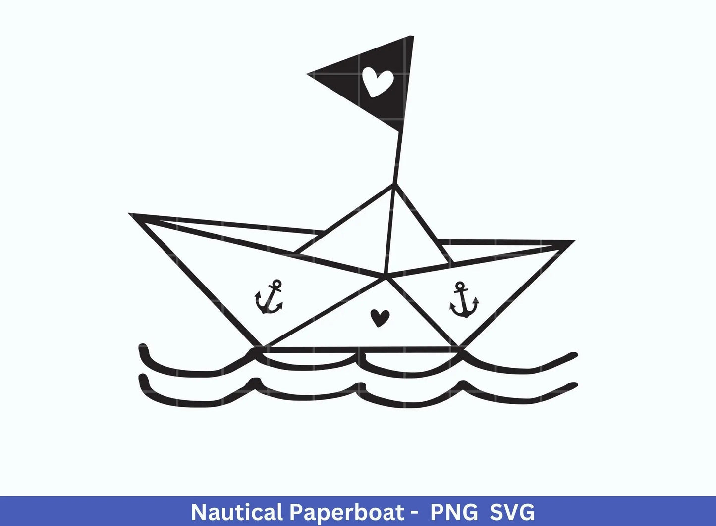 Nautical Paperboat - Meerliebe Plotterdatei - Maritim svg - Nautical Clipart - Meer svg- Boot svg - Papierboot Herz svg - Schiffchen svg - EmidaDesign