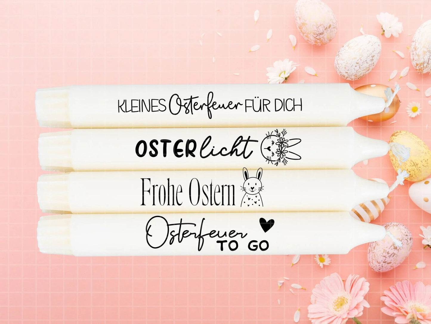 Ostern Kerzen PDF Vorlage - Kerzentattoo Kerzensticker - Frohe Ostern - Osterkerzen Geschenk - Kerzen gestalten Ostern - Geschenk DIY - EmidaDesign