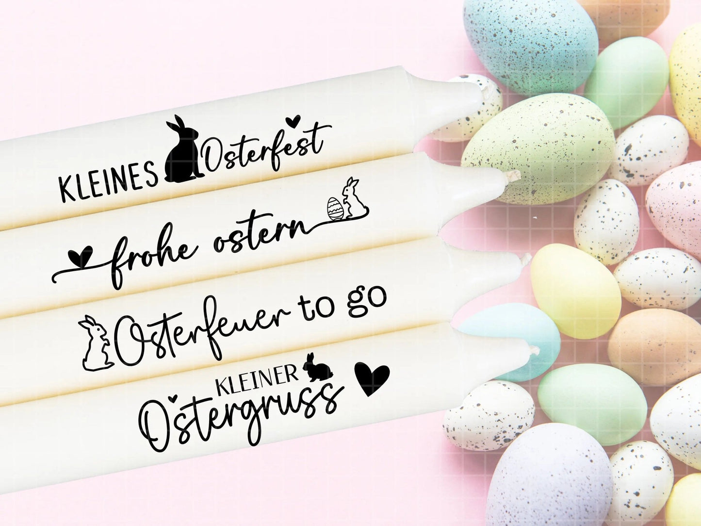 Ostern Kerzen PDF Vorlage - Kerzentattoo Kerzensticker - Frohe Ostern - Osterkerzen Geschenk - Kerzen gestalten Ostern - Geschenk DIY - EmidaDesign