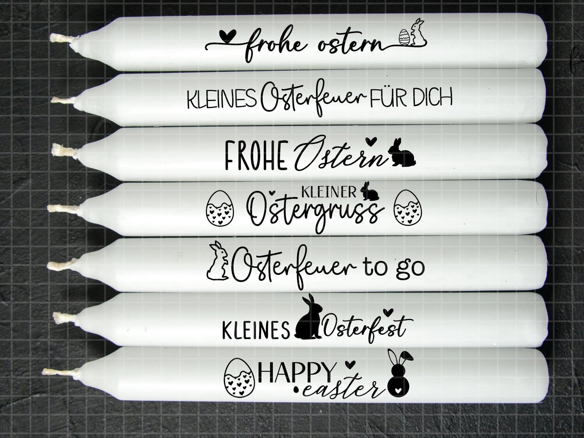 Ostern Kerzen PDF Vorlage - Kerzentattoo Kerzensticker - Frohe Ostern - Osterkerzen Geschenk - Kerzen gestalten Ostern - Geschenk DIY - EmidaDesign