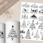 PDF Weihnachten Stumpenkerzen - Kerzentattoo Vorlage Kerzensticker - Tannenbaum - Frohes Fest - Weihnachtslicht – Winterlicht - Kerzen PDF - EmidaDesign