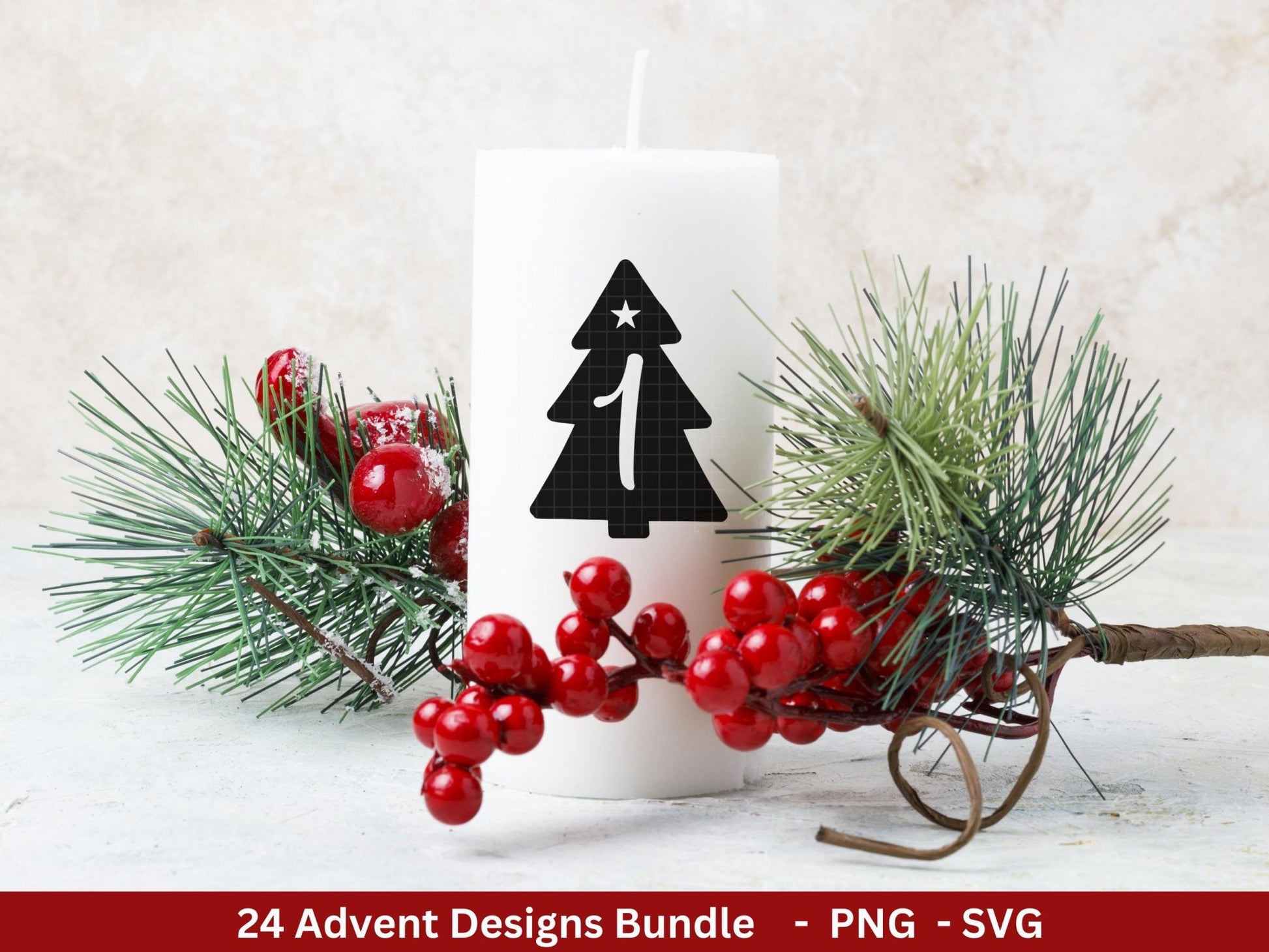 Plotterdatei Adventskalenderzahlen Svg - Adventskalender Svg - Plotterdatei Adventskalender - Plotterdatei Weihnachten - Weihnachtskalender - EmidaDesign