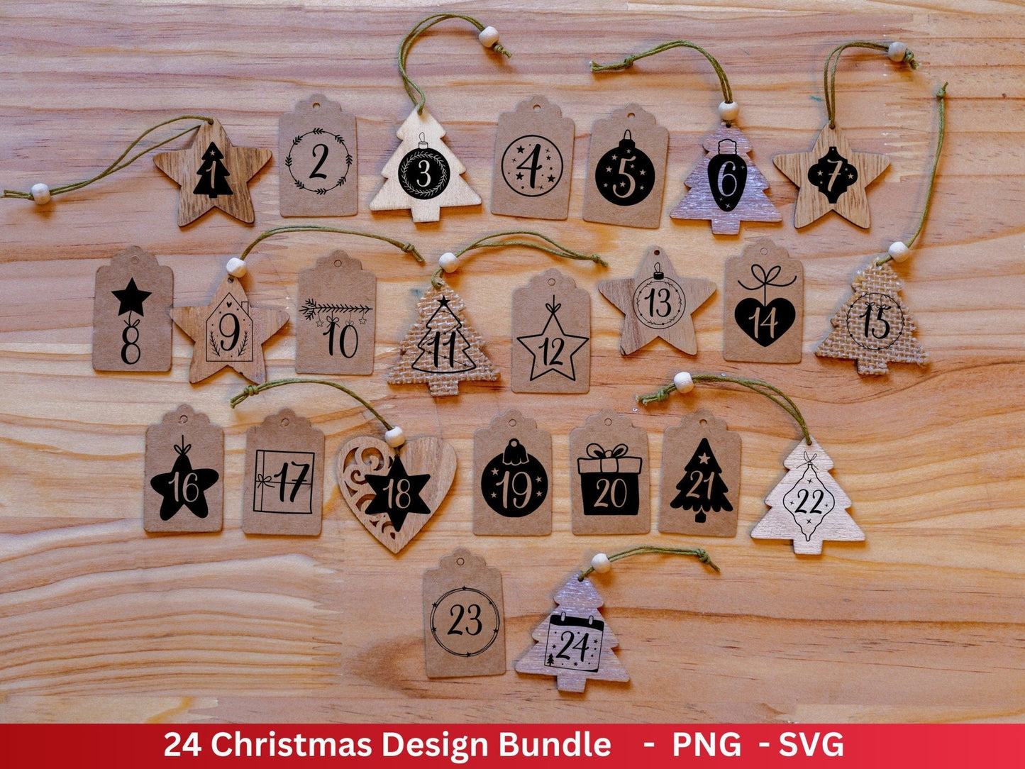 Plotterdatei Adventskalenderzahlen Svg - Adventskalender Svg - Plotterdatei Adventskalender - Plotterdatei Weihnachten - Weihnachtskalender - EmidaDesign