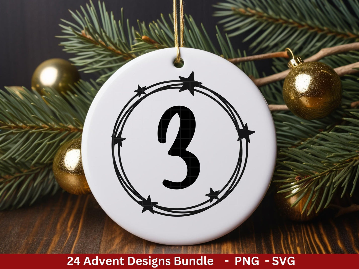 Plotterdatei Adventskalenderzahlen Svg - Adventskalender Svg - Plotterdatei Adventskalender - Plotterdatei Weihnachten - Weihnachtskalender - EmidaDesign