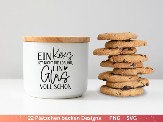 Plotterdatei backen Weihnachten - backen svg - Deutsche Sprüche backen - Cricut svg - Keksdose Weihnachten - Laserdatei backen Sprüche - EmidaDesign