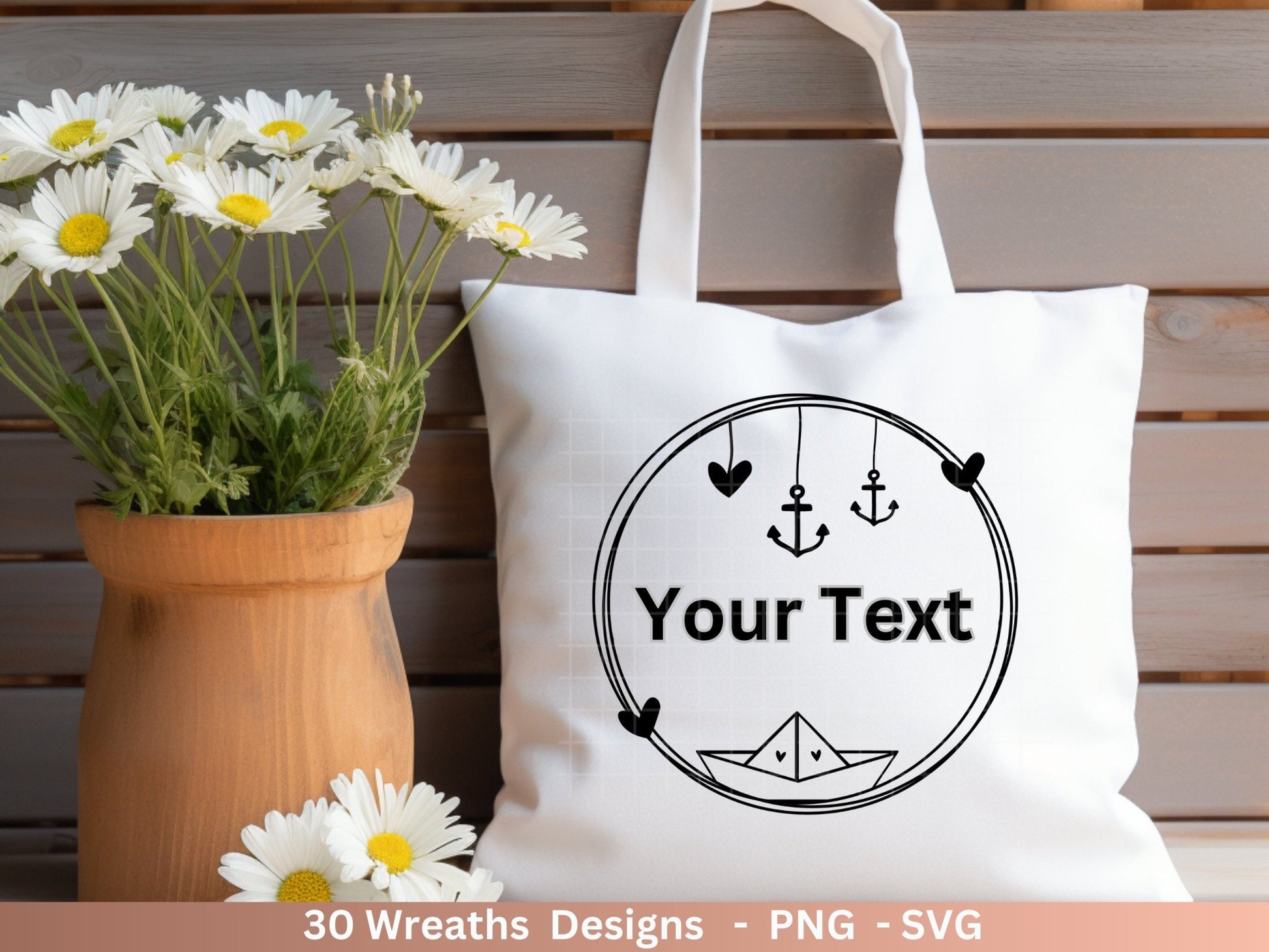 Plotterdatei Blumenkranz - Kränze SVG Bundle - Lorbeerkranz Monogramm - Hochzeitskranz Designs - Cricut Clipart - Maritimkranz - Ahoi - EmidaDesign