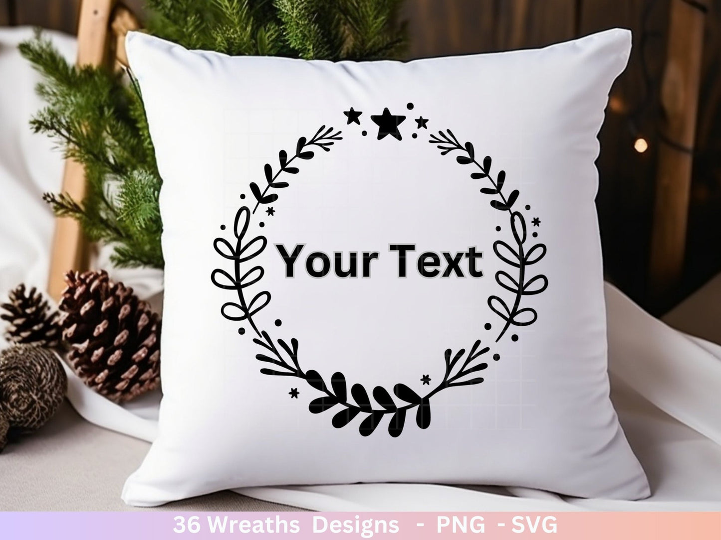 Plotterdatei Blumenkranz - Kränze SVG Bundle - Lorbeerkranz Monogramm - Hochzeitskranz Designs - Cricut Clipart - Weihnachtskranz Laserdatei - EmidaDesign