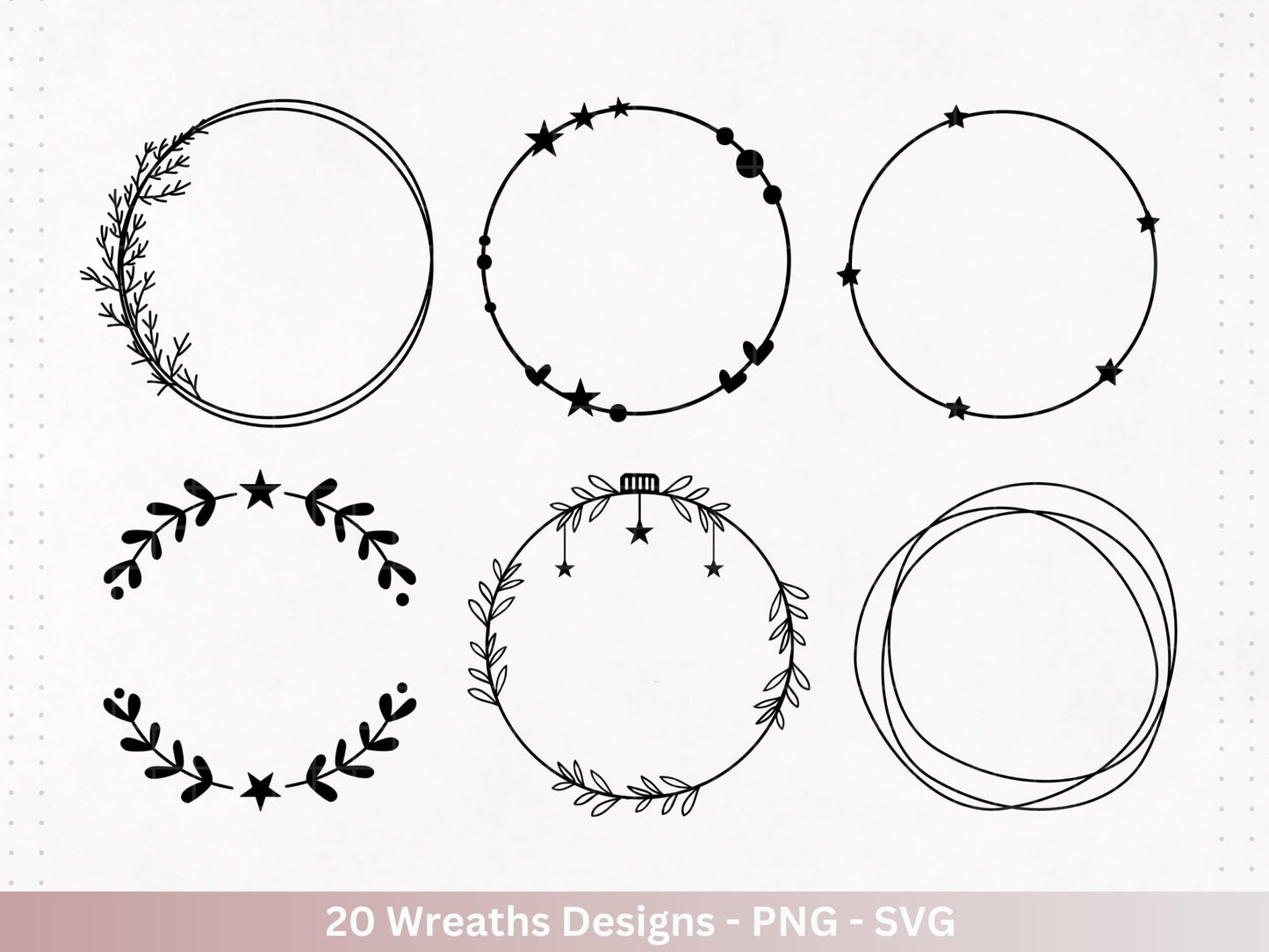 Plotterdatei Blumenkranz - Kränze SVG Bundle - Lorbeerkranz Monogramm - Kränze Designs - Cricut Clipart - Weihnachtskranz - Lasercut Kränze - EmidaDesign