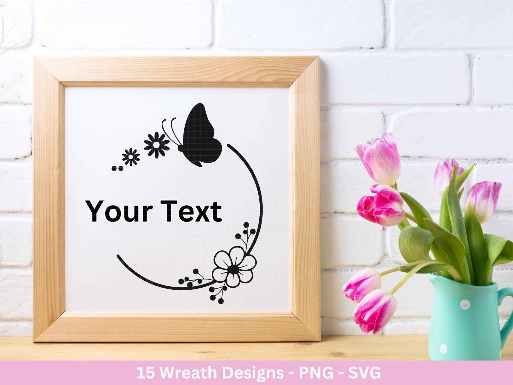 Plotterdatei Blumenkranz - Kränze SVG Bundle - Lorbeerkranz Monogramm - Laserdatei - Osterkranz svg - Cricut Clipart - Frühlingskränze - EmidaDesign