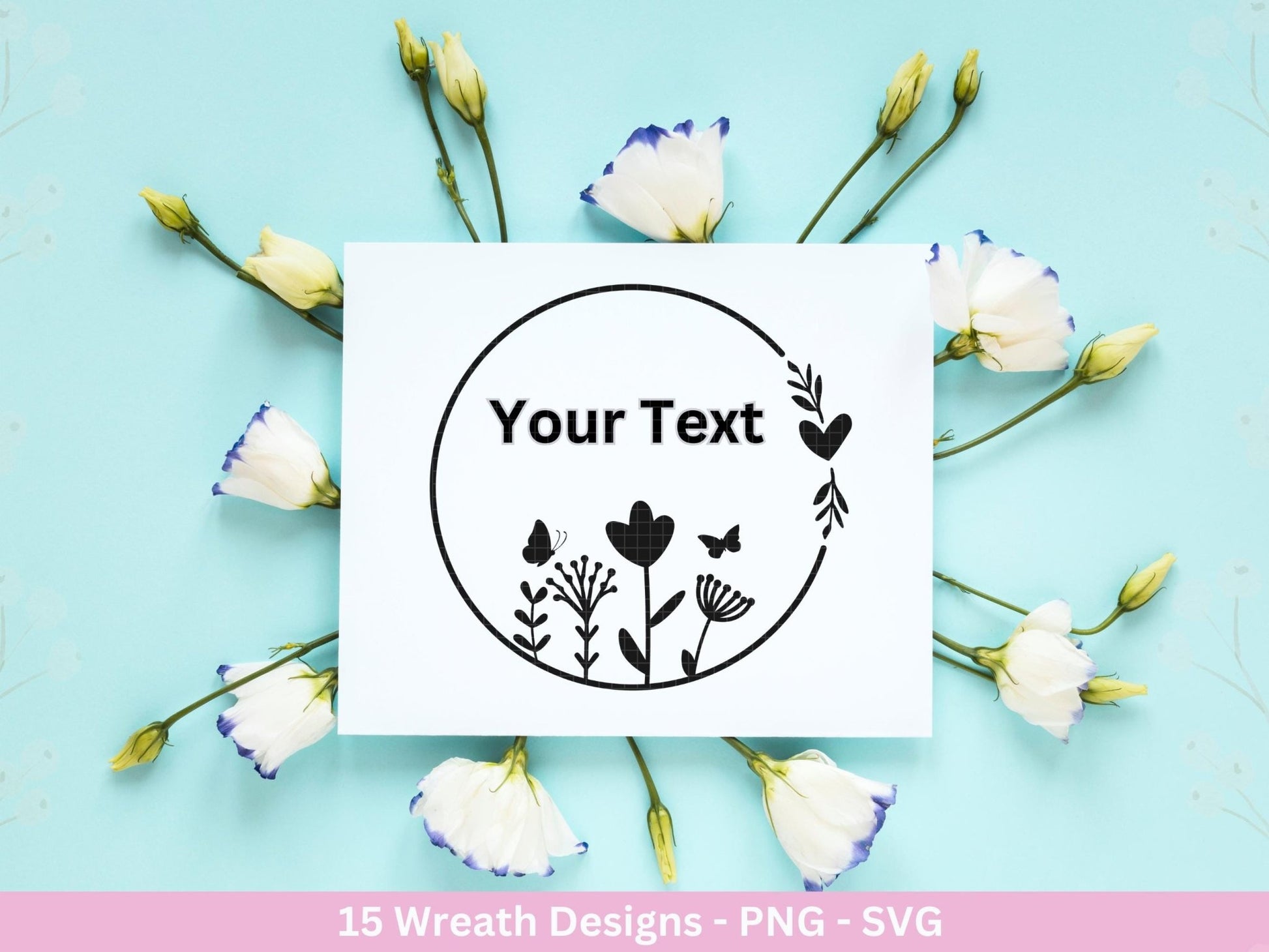 Plotterdatei Blumenkranz - Kränze SVG Bundle - Lorbeerkranz Monogramm - Laserdatei - Osterkranz svg - Cricut Clipart - Frühlingskränze - EmidaDesign