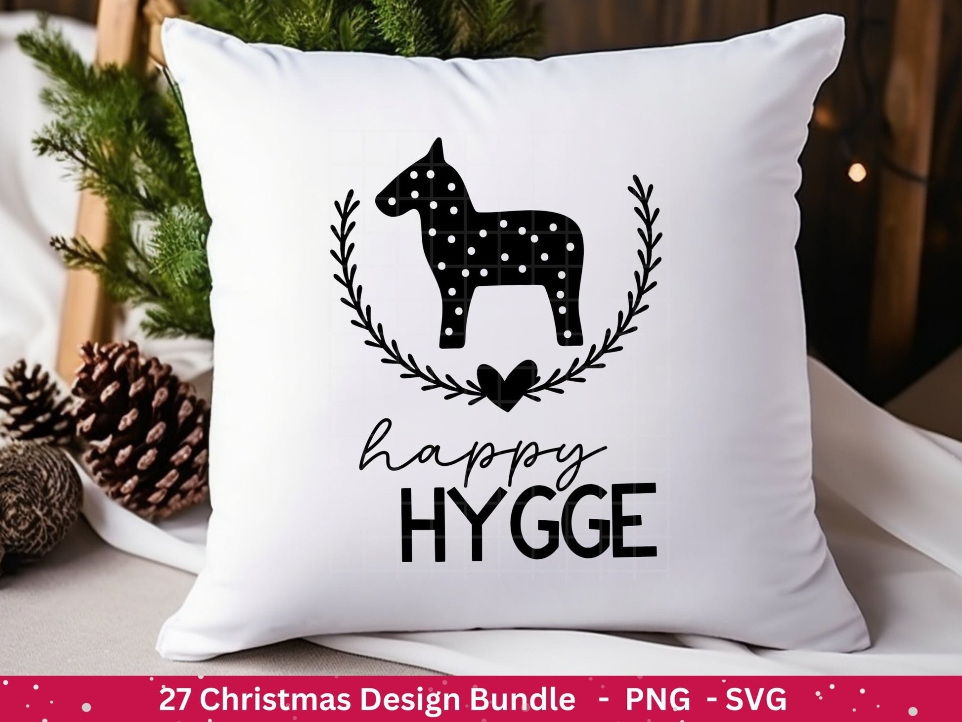 Plotterdatei Dalapferd - Weihnachten Plotterdatei - Hygge Schriftzüge - Dalakranz - Weihnachtsgrüße - Schwedisch Dalapferd - Cricut - EmidaDesign