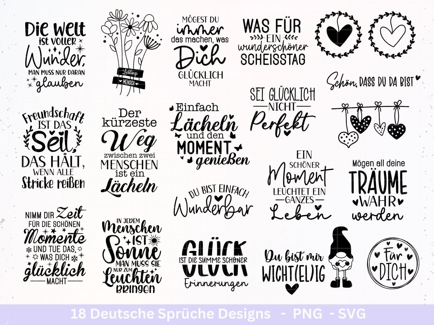 Plotterdatei Danke - Best Friends Svg Bundle - Cricut Silhouette - Lieblingsmensch Svg - Schön dass es dich gibt - Deutsche Sprüche svg - EmidaDesign