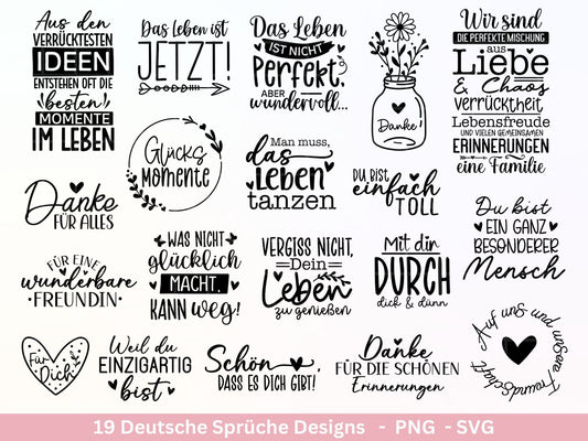 Plotterdatei Danke - Best Friends Svg Bundle - Cricut Silhouette - Lieblingsmensch Svg - Schön dass es dich gibt - Deutsche Sprüche svg - EmidaDesign