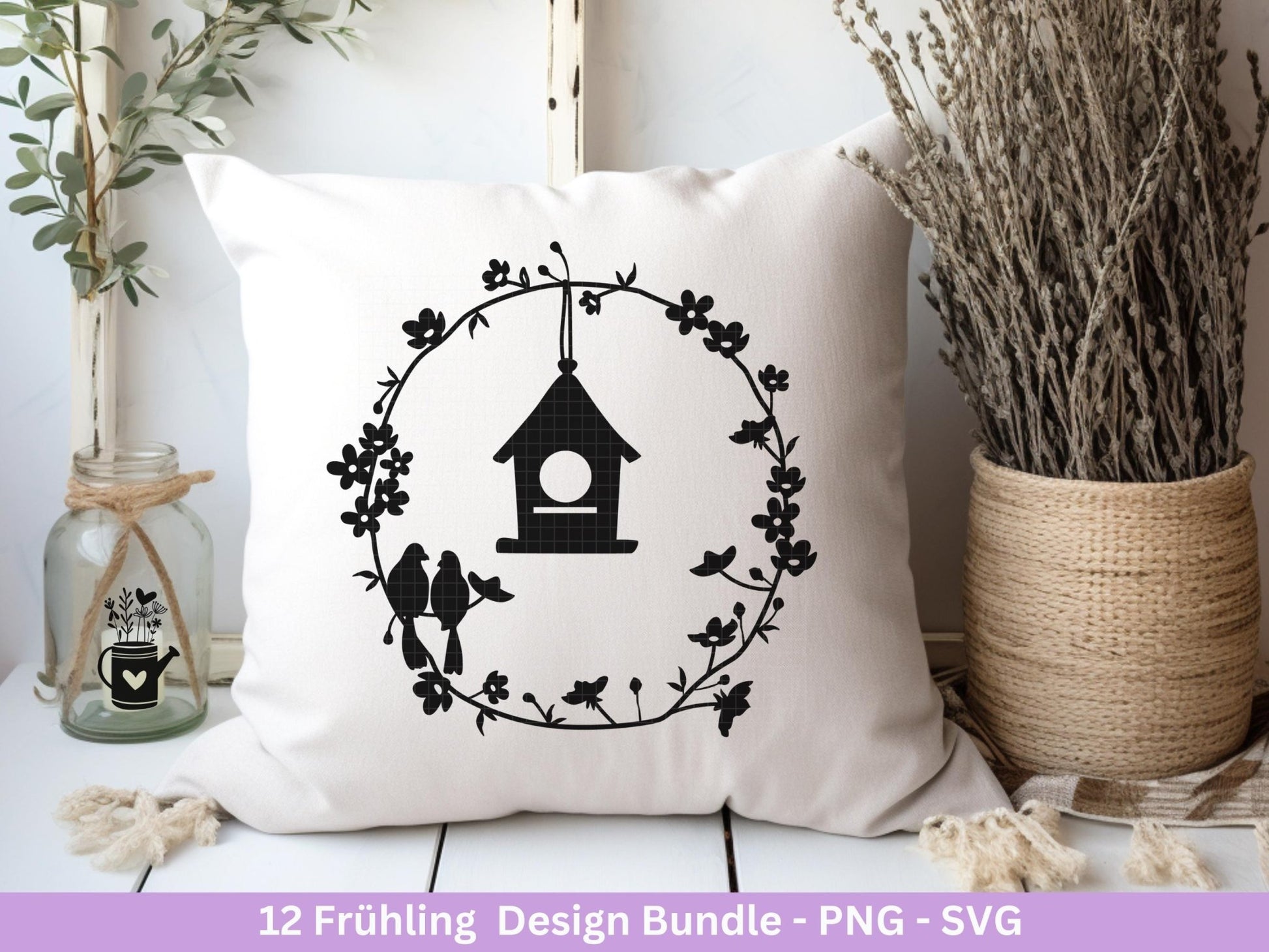 Plotterdatei Frühling - Hallo Frühling - Laserdatei Frühling - Cricut Svg - Ostern Svg - Frühling to go - Frühlings Bundle - Frühling Svg - EmidaDesign