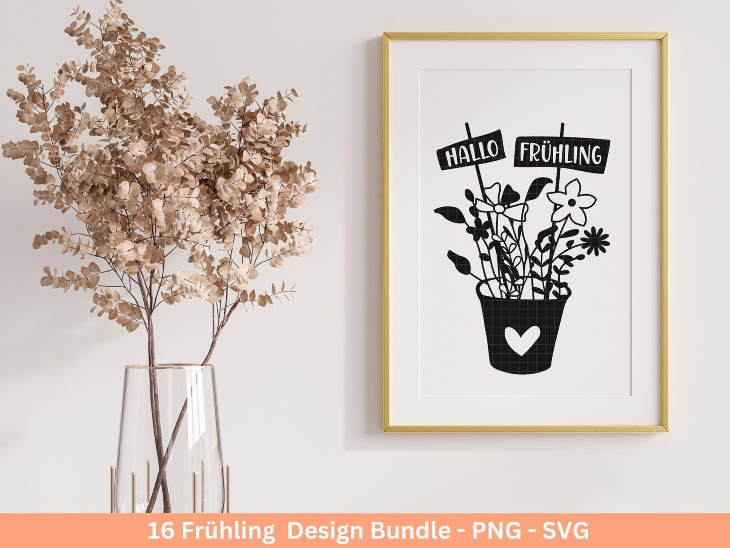 Plotterdatei Frühling - Hallo Frühling - Laserdatei Frühling - Cricut Svg - Ostern Svg - Willkommen svg - Laserdatei Häuser - Frühling Svg - EmidaDesign