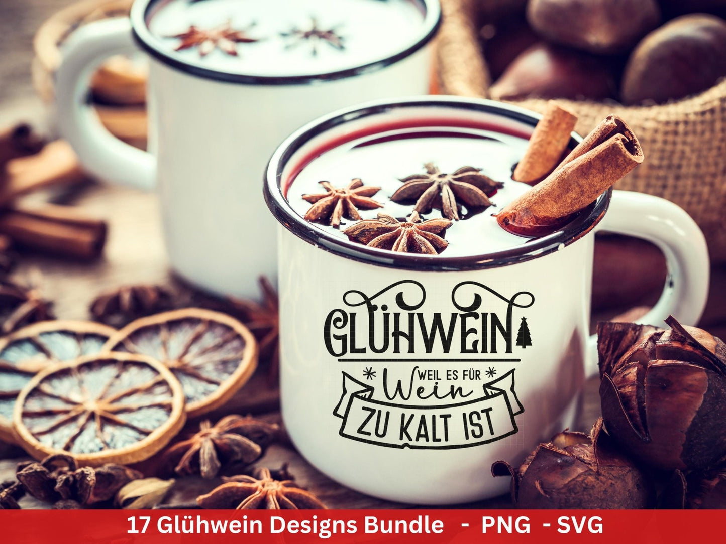 Plotterdatei Glühwein - Glühwein Tassen Sprüche - Glühwein Schriftzüge - Plotterdatei Weihnachten - Laserdatei Glühwein - Cricut Silhouette - EmidaDesign