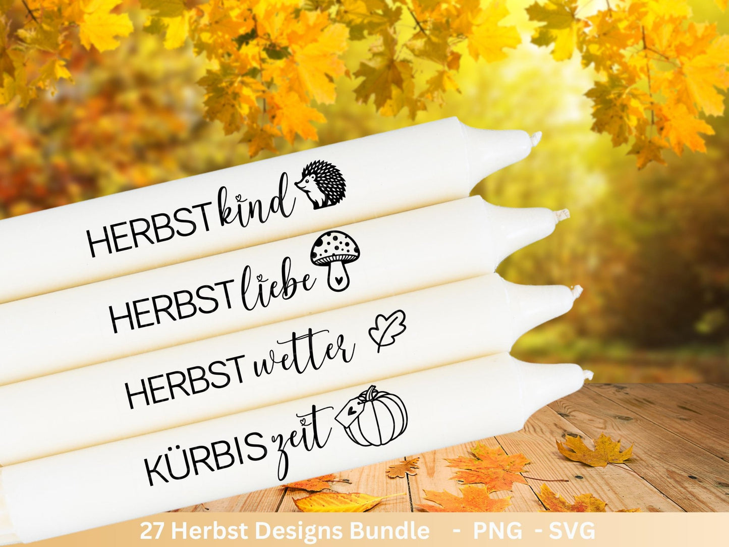 Plotterdatei Herbst - Herbst svg - Hallo Herbst - Herbstzauber svg - Laserdatei Herbst - Kürbis svg - Igel svg - Pilz svg - Herbstsprüche - EmidaDesign