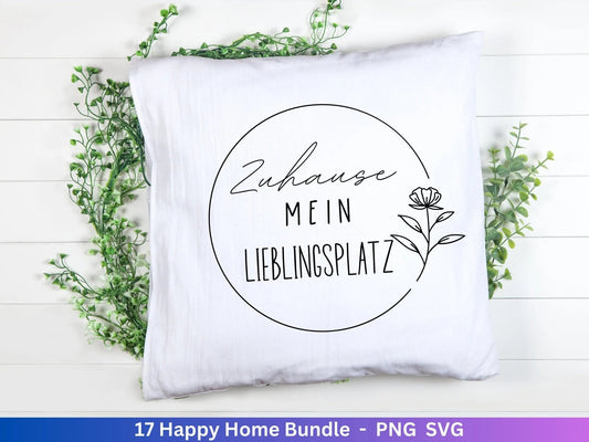 Plotterdatei Home svg - Zuhause Schriftzug Sprüche svg - Clipart Plotterdatei Deutsch - Cricut Silhouette Studio Plotterdatei - digital