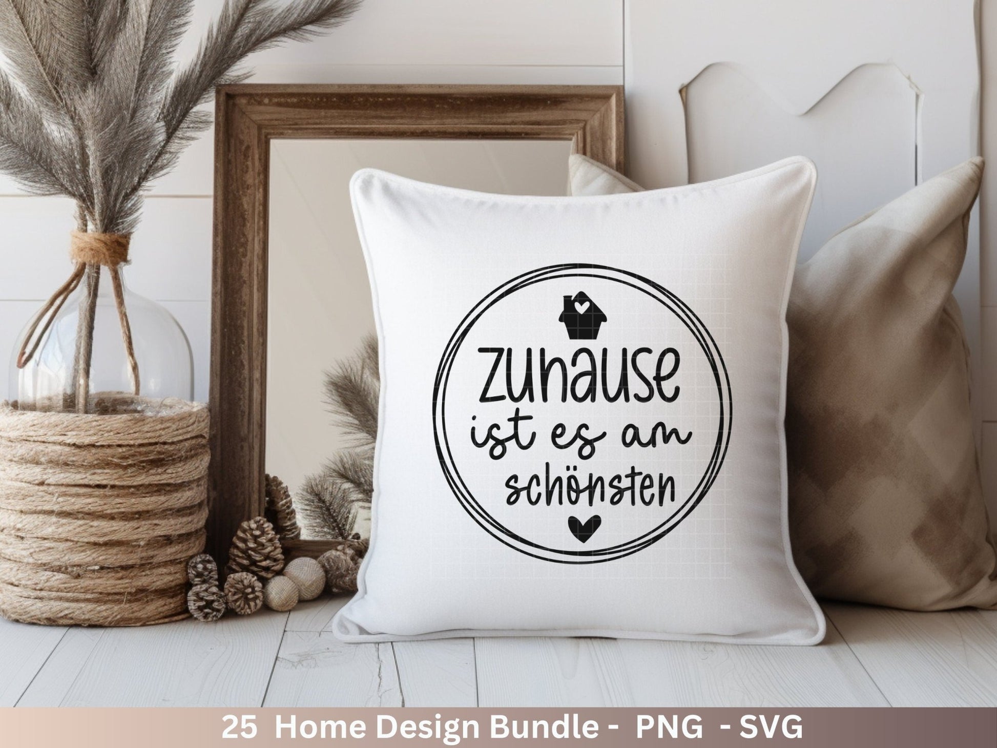 Plotterdatei Home svg - Zuhause Schriftzug Sprüche svg - Clipart Plotterdatei Deutsch - Cricut Silhouette Studio Plotterdatei - digital - EmidaDesign