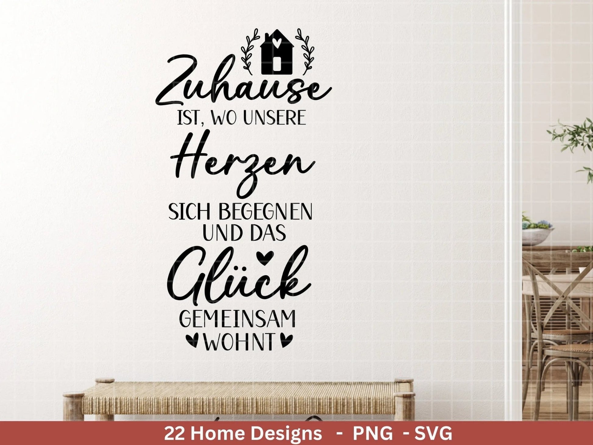 Plotterdatei Home svg - Zuhause Schriftzug Sprüche svg - Clipart Plotterdatei Deutsch - Cricut Silhouette Studio Plotterdatei - digital