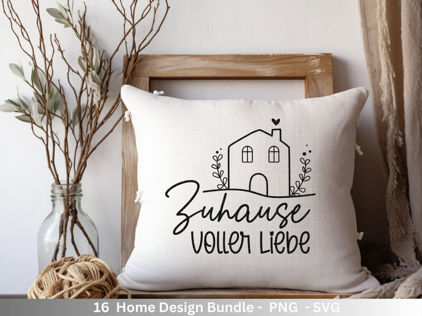 Plotterdatei Home svg - Zuhause Schriftzug Sprüche svg - Clipart Plotterdatei Deutsch - Cricut Silhouette Studio Plotterdatei - digital - EmidaDesign