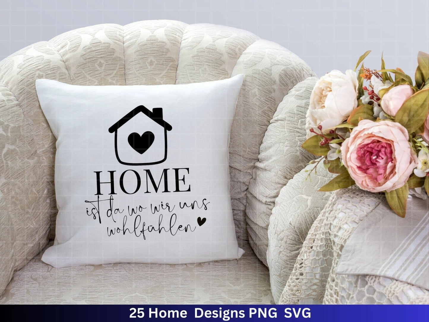 Plotterdatei Home svg - Zuhause Schriftzug Sprüche svg - Clipart Plotterdatei Deutsch - Cricut Silhouette Studio Plotterdatei - digital