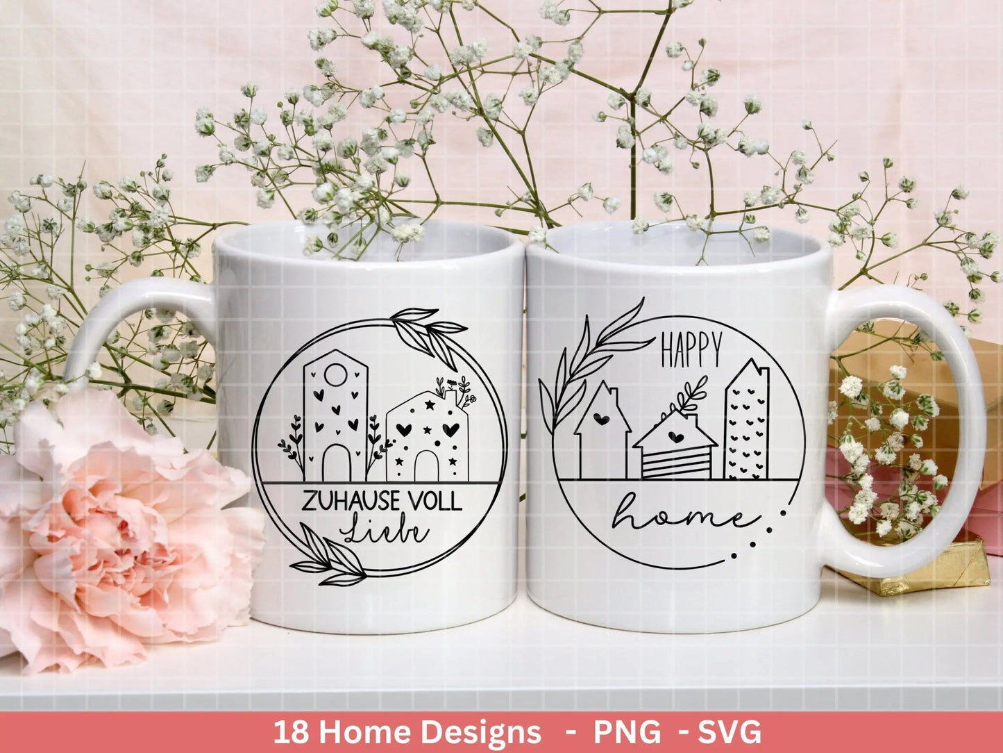 Plotterdatei Home svg - Zuhause Schriftzug Sprüche svg - Clipart Plotterdatei Deutsch - Cricut Silhouette Studio Plotterdatei - digital