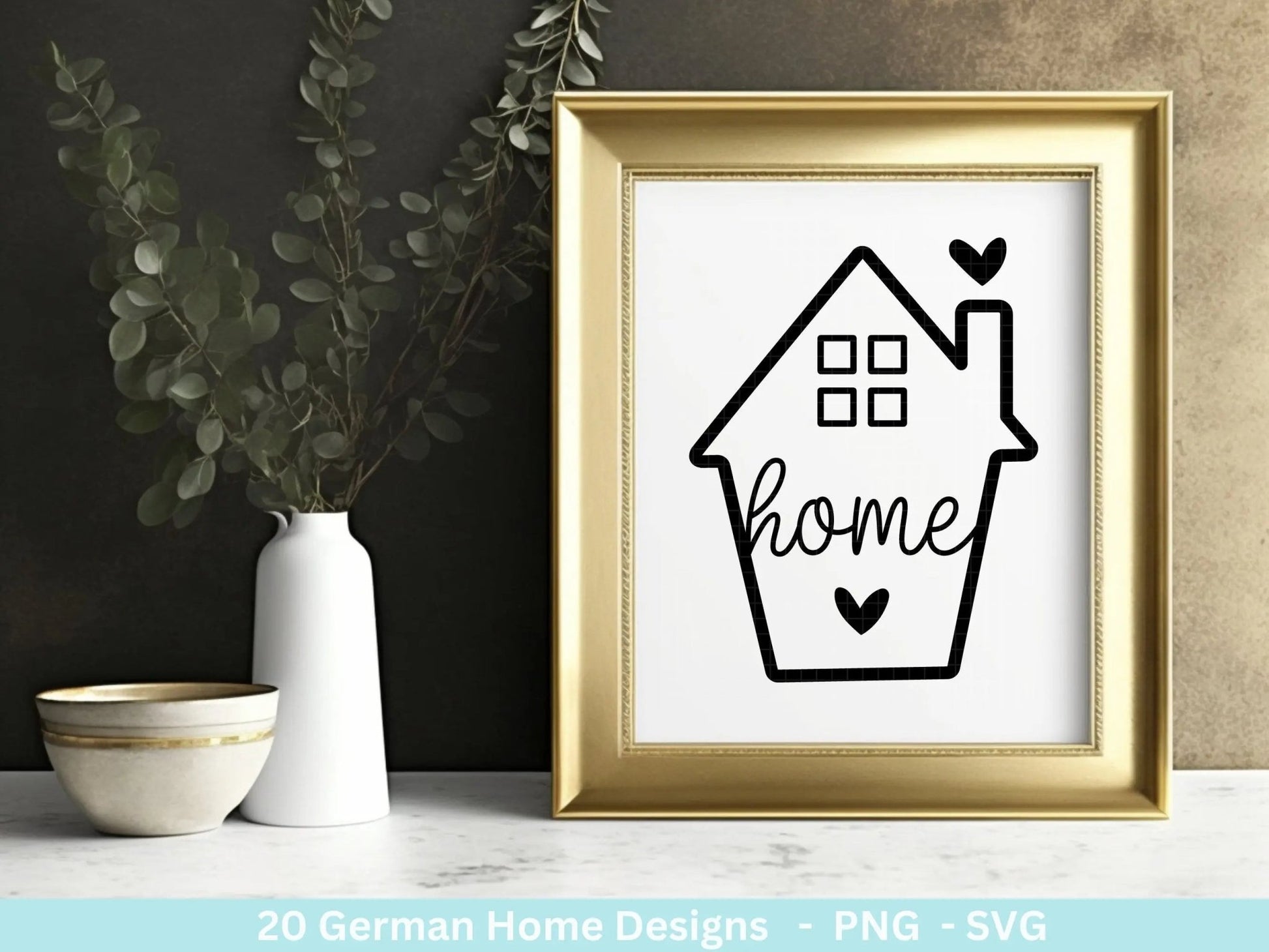 Plotterdatei Home svg - Zuhause Schriftzug Sprüche svg - Clipart Plotterdatei Deutsch - Cricut Silhouette Studio Plotterdatei - digital - EmidaDesign