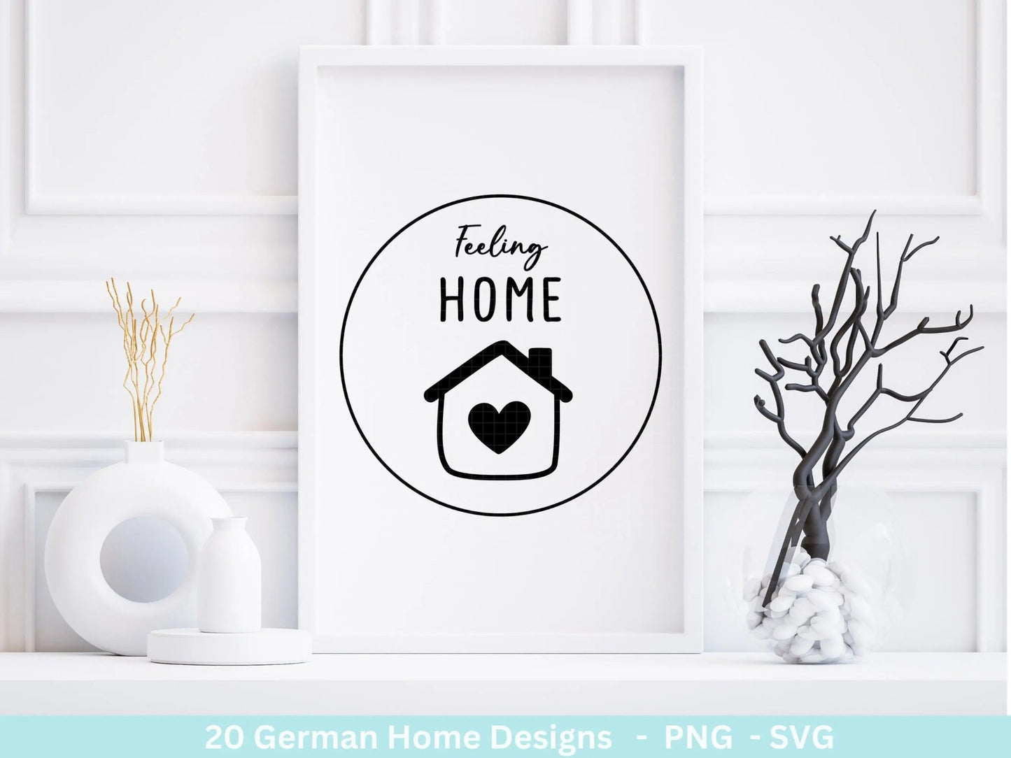 Plotterdatei Home svg - Zuhause Schriftzug Sprüche svg - Clipart Plotterdatei Deutsch - Cricut Silhouette Studio Plotterdatei - digital - EmidaDesign